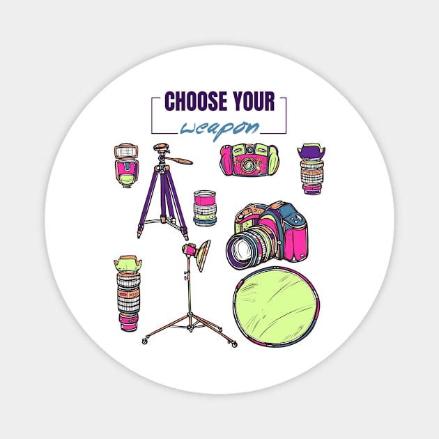 Photographer Choose your weapon Magnet by magenta-dream